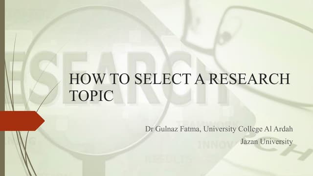 How to Choose Research Topic | PPT