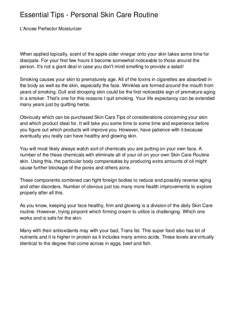 personal skin care routine