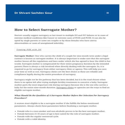 Surrogate Mother Recruitment and Testing | PDF