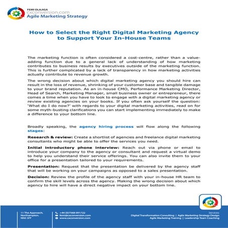 How to Select the Right Digital Marketing Agency to Support In-House Teams 