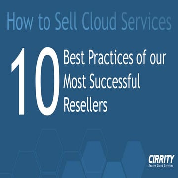 How to Sell Cloud Services