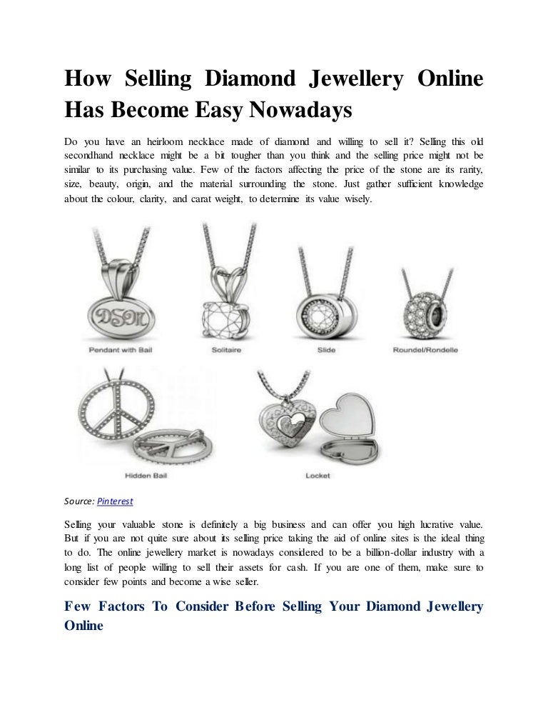 How To Sell Diamond Jewellery Online? Answer IS Here