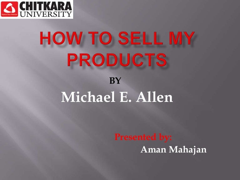 How to sell my products