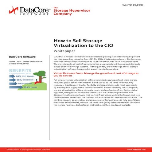 How to Sell Storage Virtualization to The CIO