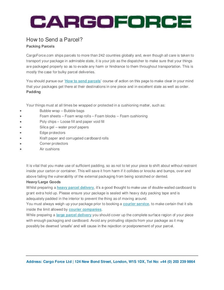 How to send a parcel