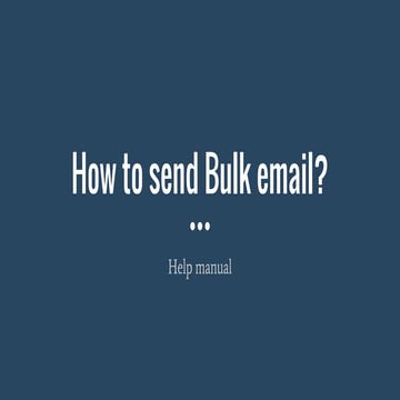 How to send bulk email using SwipeMail | PPT