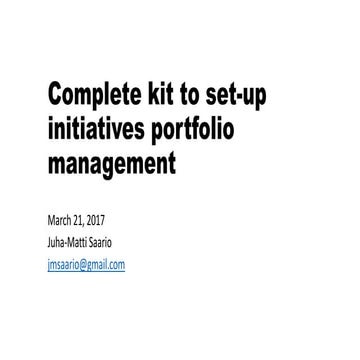 How to set up initiatives portfolio management