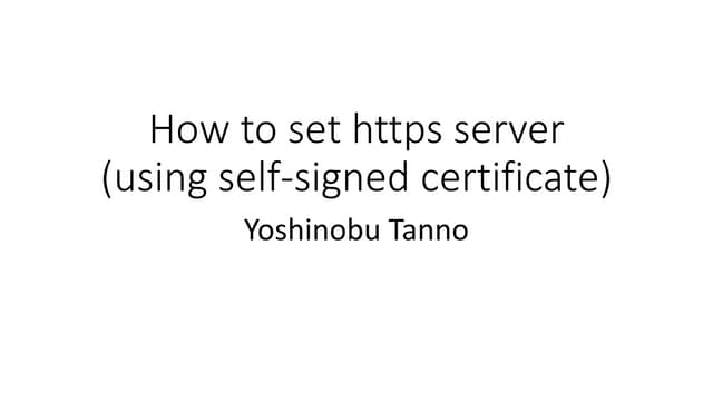 How to set https server