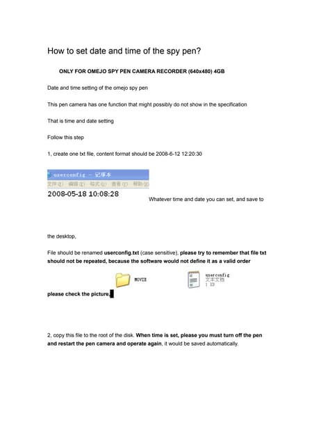 How To Set Time And Date Of The Spy...