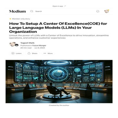 How To Setup A Center Of Excellence(COE) for Large Language Models (LLMs) In ...