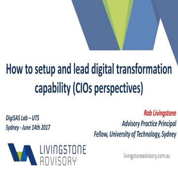 How to setup and lead digital transformation capability (CIOs perspectives)