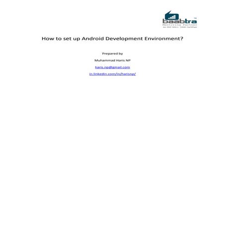 How to setup android development environment baabtra android workshop kit Upd...