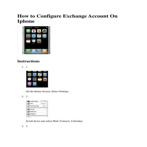 How to setup exchange ac in i phone
