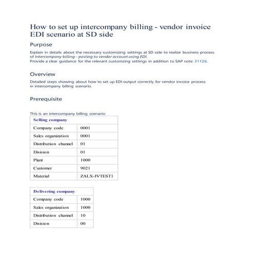 How to set up intercompany billing