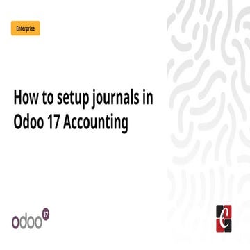 How to setup journals in Odoo 17 Accounting | PPTX