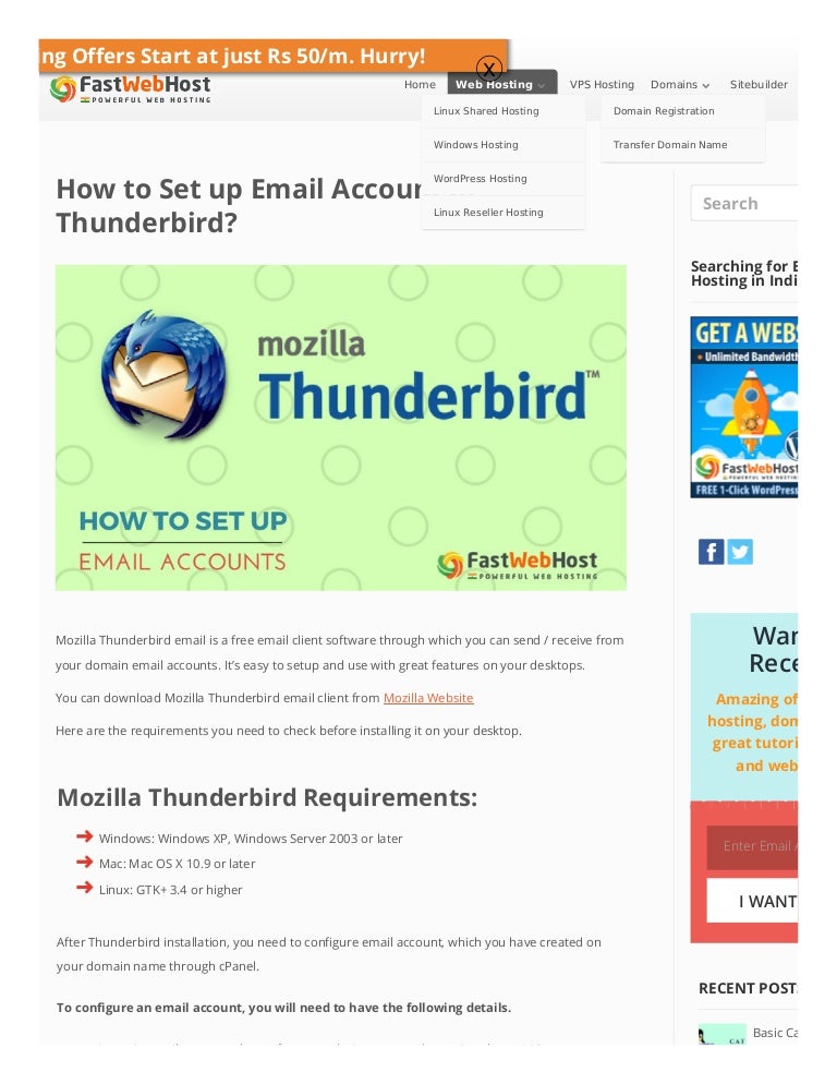 How To Set Up Mozilla Thunderbird Email