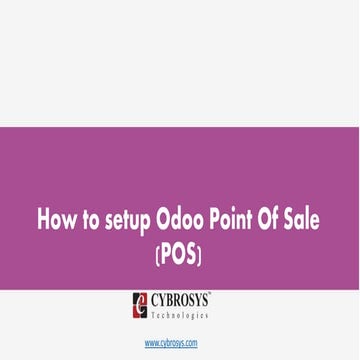 How to setup odoo point of sale
