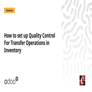 How to set up Quality Control For Transfer Operations in Inventory