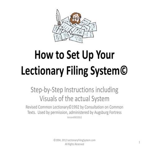 How to Set Up Your Lectionary Filing System  -- Full Version