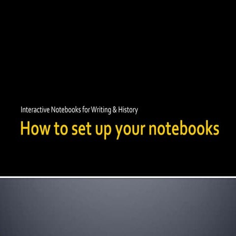 How to set up your notebooks