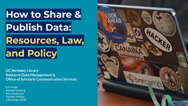 How to share and publish data: resources, law, and policy