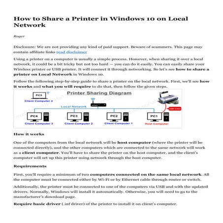 How to Share and configure  a Printer in a network.