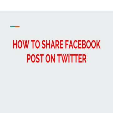 HOW TO SHARE FACEBOOK POST ON TWITTER