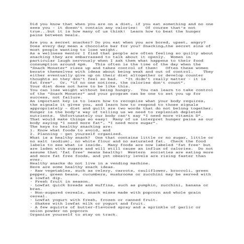 How To Snack Without Getting Fat