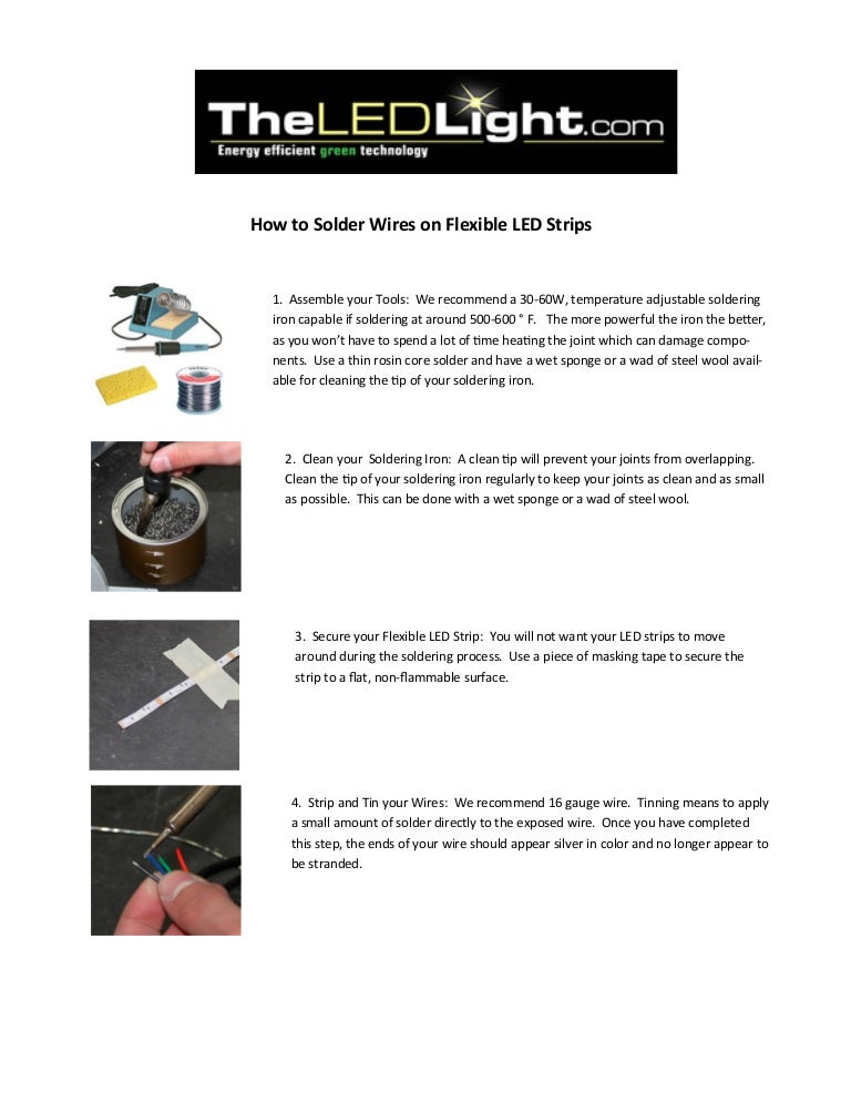 How to solder wires to flexible led strips