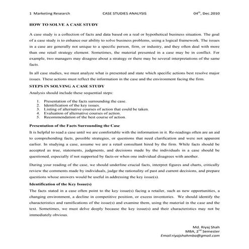 How to solve a case study?