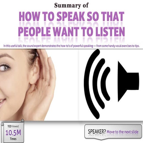 How to speak so that people want to listen by julian treasure