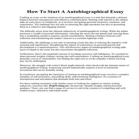 How To Start A Autobiographical Essay.pdf