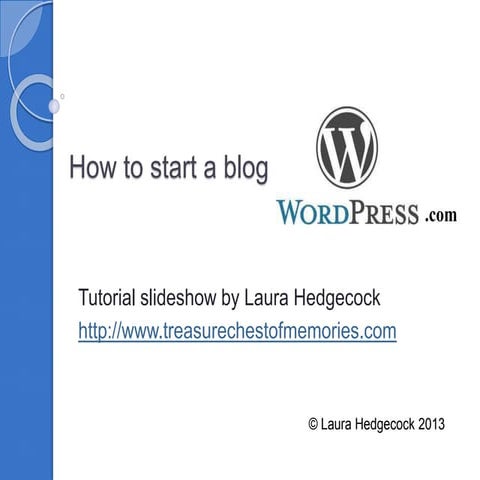 How to start a blog at wordpress