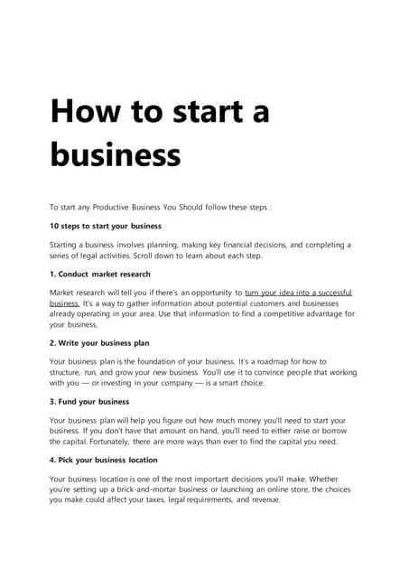 Seven steps to starting your own business | PPT | Business | Business ...