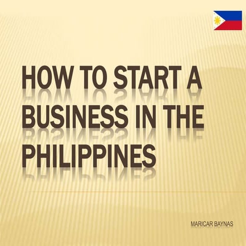 Starting a business in the Philippines