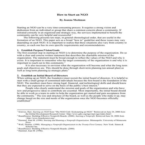 How to start NGO by ann dadow