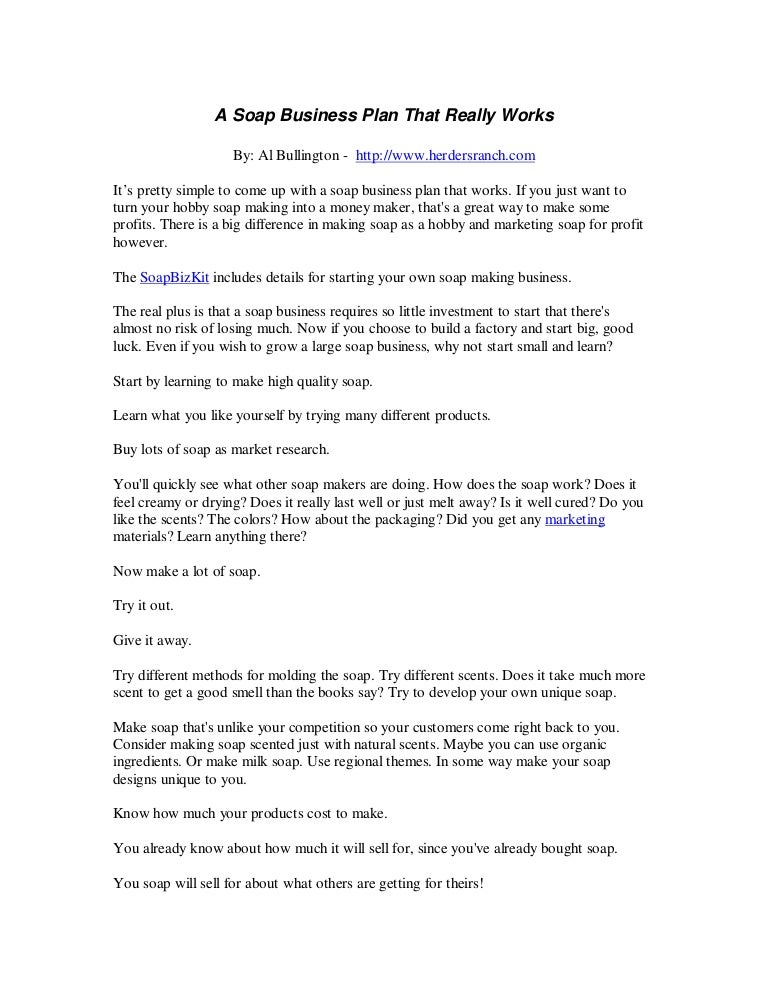 Bath and body business plan sample image