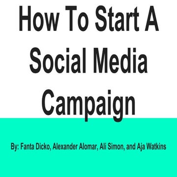 How to start a social media campaign