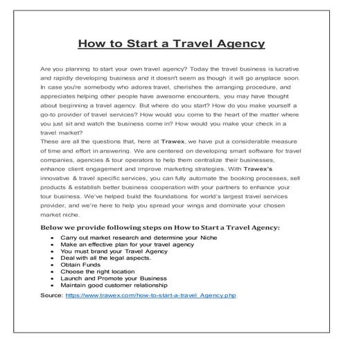 How to start a travel agency
