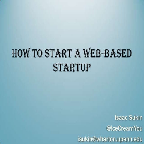 How to Start a Web-Based Startup (IMG version)