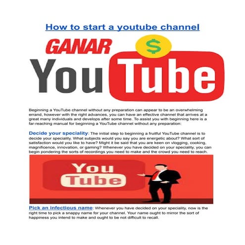 How to Start a YouTube Channel Guide Pro | PPTX