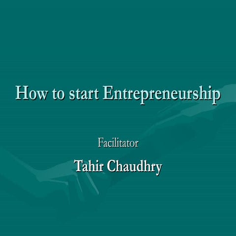 How to start entrepreneurship