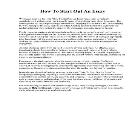How To Start Out An Essay.pdf