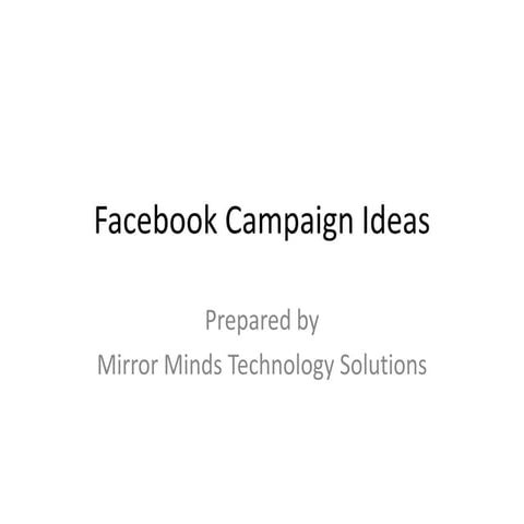 How to start the facebook campaign