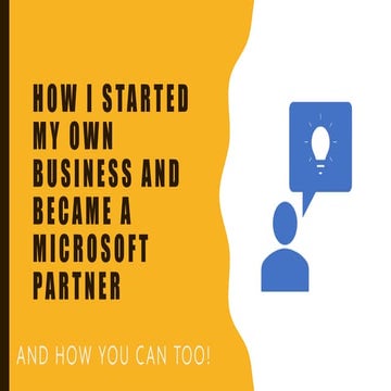How to Start Your Own Business and Become a Microsoft Partner