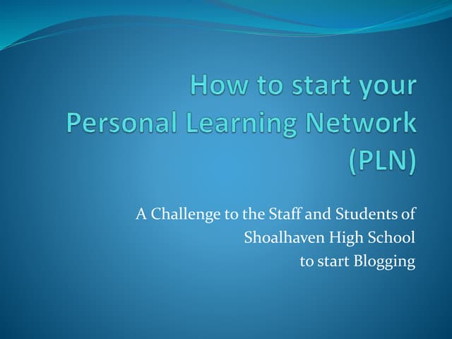 How to start your pln