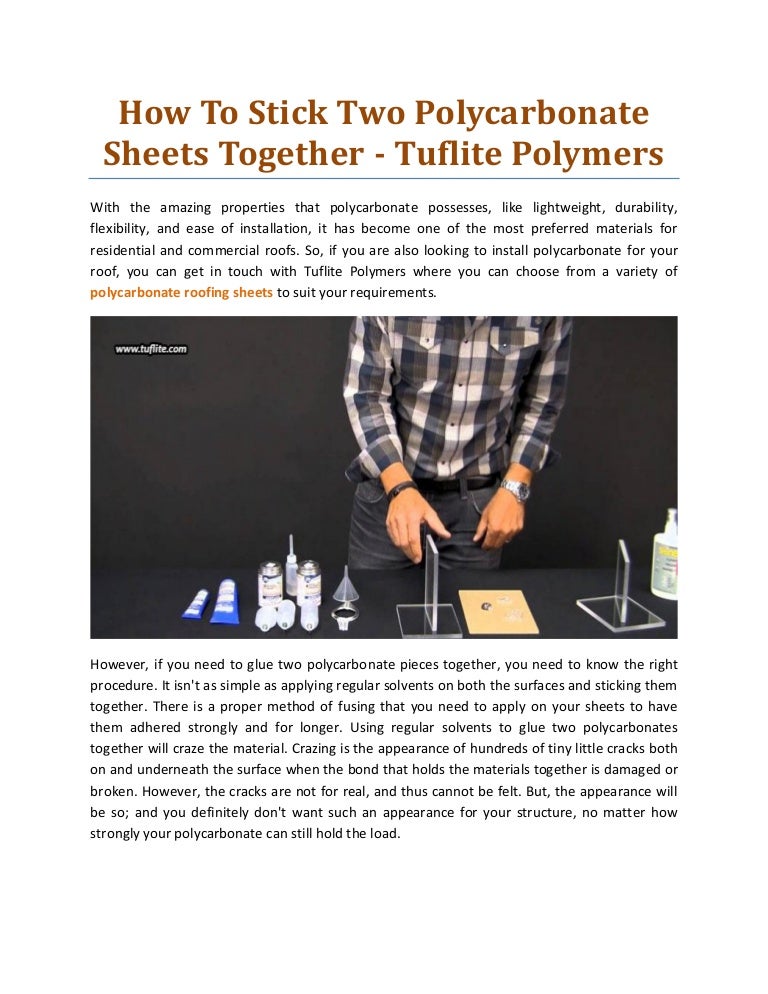 How to stick two polycarbonate sheets together