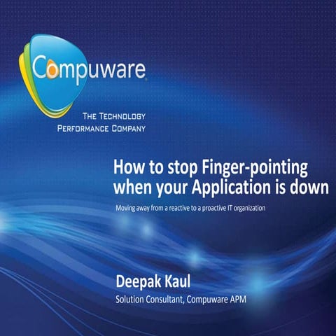 How to stop fingerpointing when your application is down