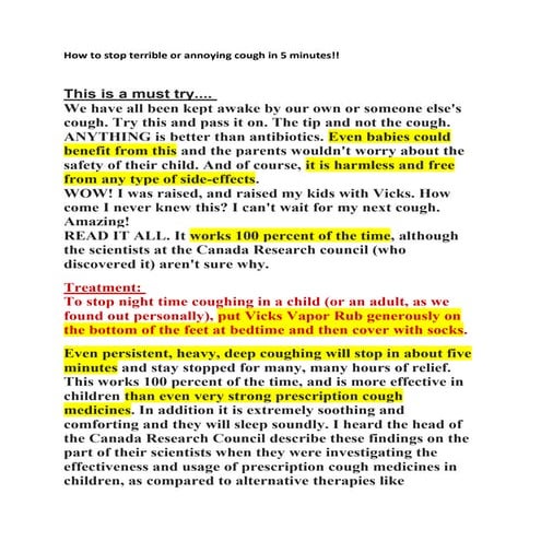 How to stop terrible or annoying cough in 5 minutes