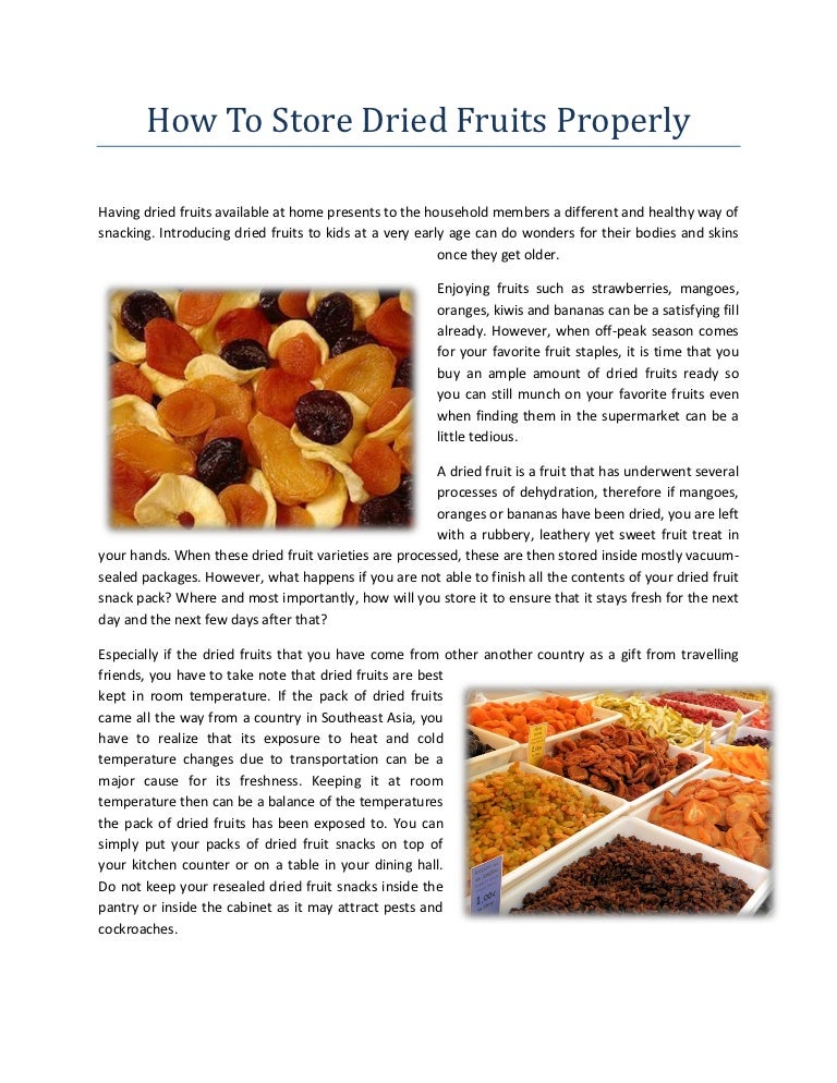 How To Store Dried Fruits Properly